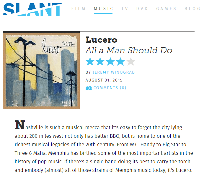 Slant Magazine: ‘All A Man Should Do’ Review